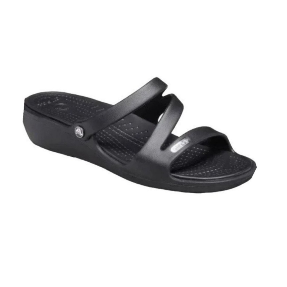 Crocs Patricia Wedge Sandals Size 10 Black